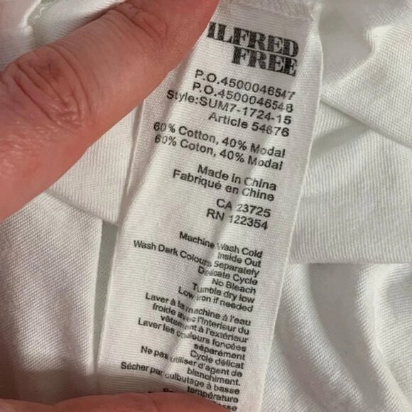 Aritzia Wilfred Free T-Shirt tee Short Sleeve Crew neck Cotton White Size XS - Picture 8 of 10